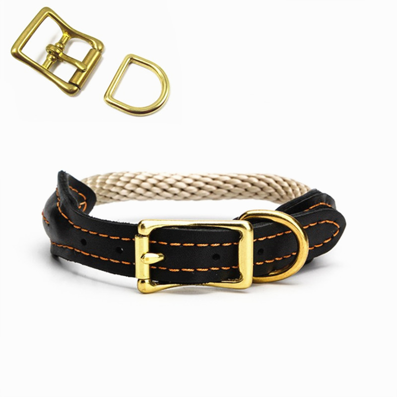 China New Design Long lasting- Durable Leather Dog Collar Soft Nylon Pet Collars With Copper Buckle/D ring on sale