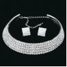 Buy cheap 3/5-line silver jewelry set, ideal for bridal jewelry set, diamond, with choker from wholesalers