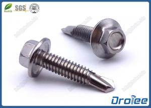 Quality 410 Stainless Steel Self Tek Screws, Passivated, Hex Flange Washer Head for sale