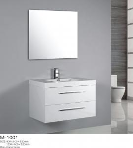 Quality Wall Mounted MDF Bathroom Vanity With Drawers Two Push Pull Man Mad Basin for sale