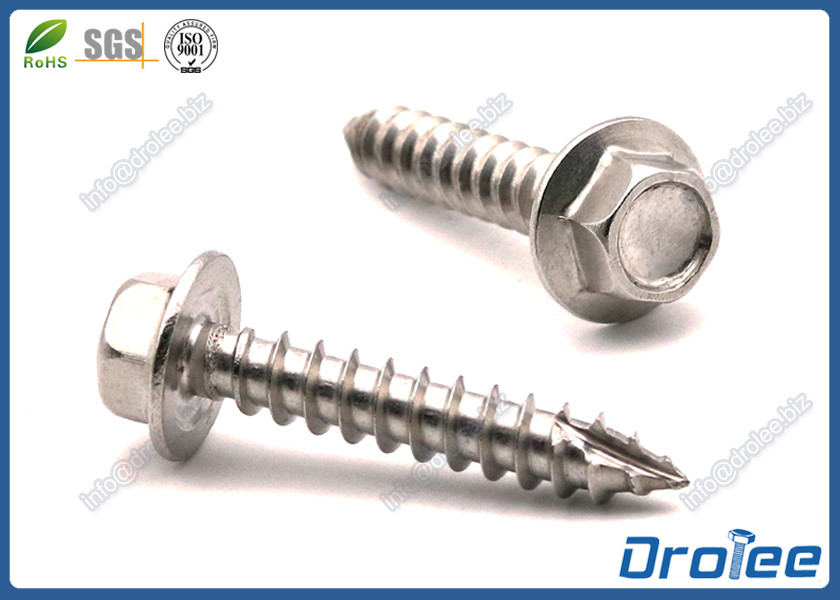 Quality A2/304/410 Stainless Steel Hex Flanged Head  Roofing Screw, Type 17 Point for sale