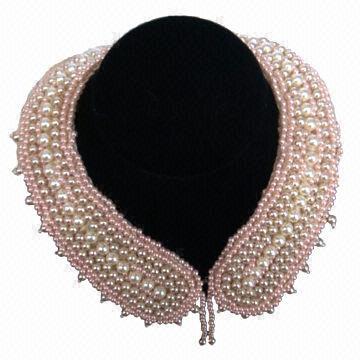 Quality Imitation Jewelry Pearl Beaded Collar/Beaded Mesh Trim Necklace, Used as Women's Garment for sale