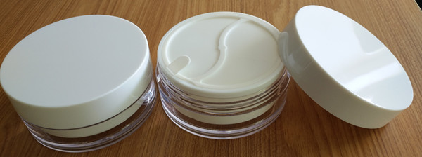 Quality 100ml (2x50ml) dual chamber cosmetic jar with 2 compartments for sale