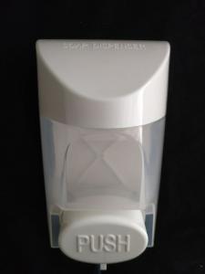 Quality White Plastic Human Touch Soap Dispenser Hand Push Soap Dispenser Easy Installation for sale