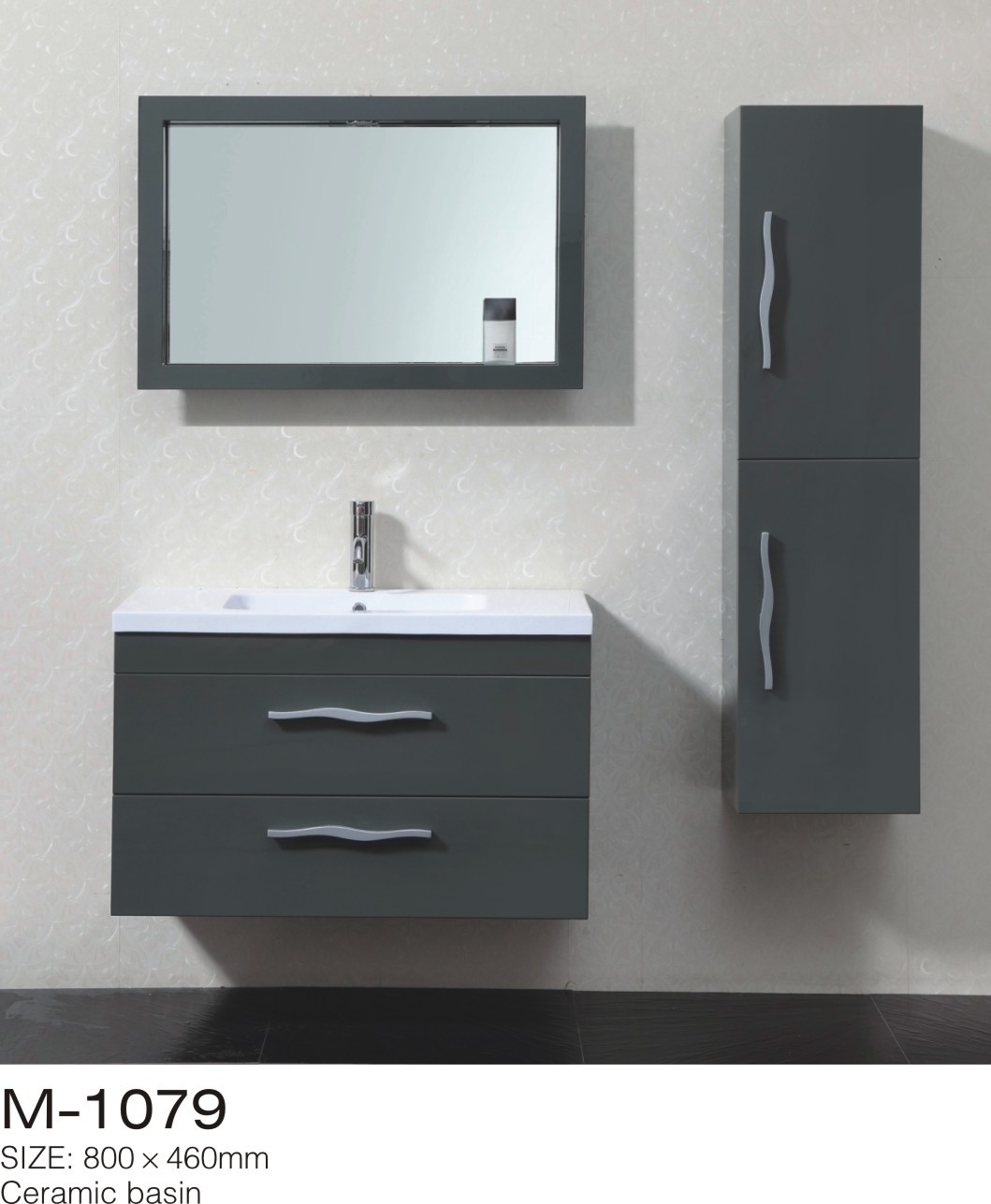 Quality Wall Mounted White Premade Bathroom Vanities And Cabinet Sets , Bathroom Side Cabinet for sale
