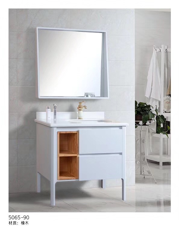 Buy cheap Vintage White Solid Wood Bathroom Vanity , Solid Cherry Bathroom Vanity from wholesalers
