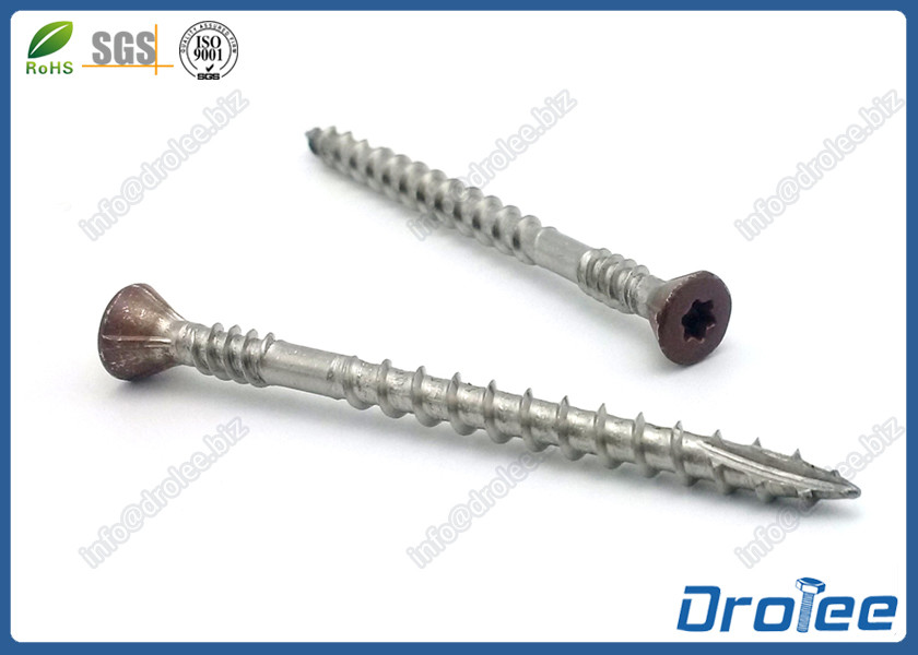 Quality 304/316 Stainless Steel Painted Trim Head Decking Screw Torx Drive Double Thread Type 17 for sale