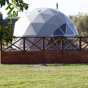 Quality Outdoor Igloo Geodesic Dome Tent Glamping Hotel With Wooden Platform Patio for sale