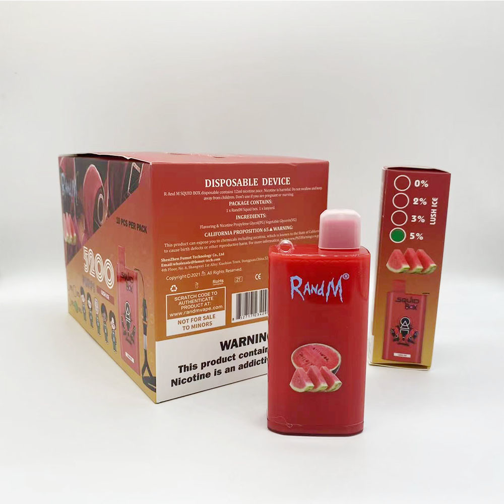 Quality Airflow Controlled RANDM Squid Box Disposable Vape 5200 Puff for sale