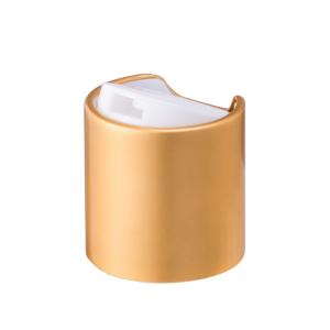 Quality Gold Disc Top Cosmetic Bottle Caps 24/410 aluminum plastic Material for sale