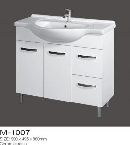 Quality Design Your Own White Single Bath Vanity Porcelain Vanity Top Floor Standing for sale