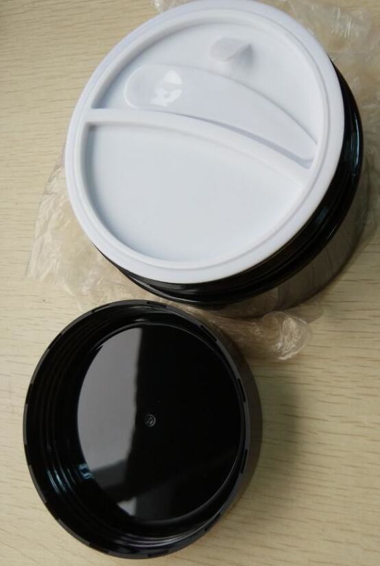 Quality 200gram 6.66oz  round big volume  dual chamber plastic  cosmetic Cream Jar For Skin Care mask cream for sale
