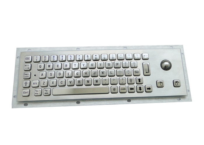 Small Dimension Stainless Steel Industrial Kiosk Keyboard With Optical Trackball