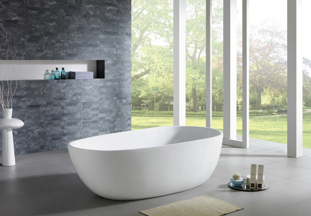Quality Stand Alone Freestanding Slipper Bathtubs For Small Bathrooms Glossy White for sale