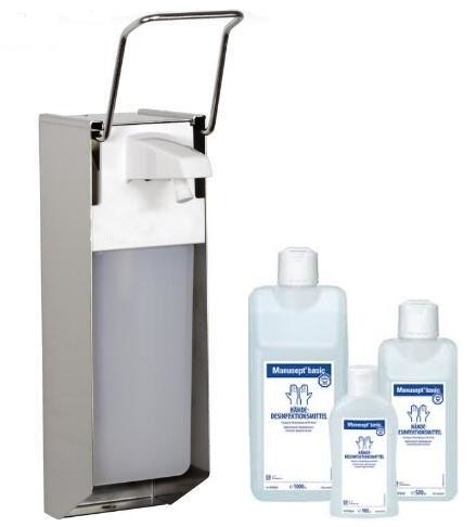 Quality 304 Stainless Steel Hospital Elbow Soap Dispenser Universal Long Arm Dispenser for sale