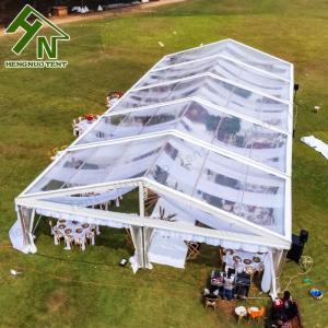 Quality Watertight Outdoor PVC Side Wall Clear Wedding Marquee Tent Hall Aluminum Profile 200 People Capacity for sale