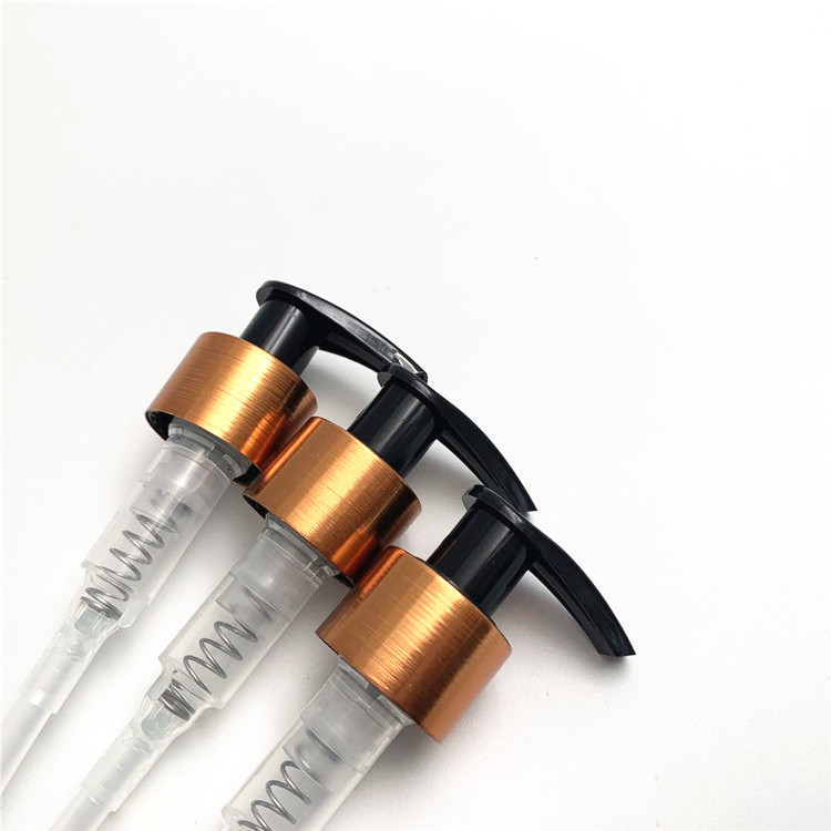 Quality Luxury Brushed Aluminum Lotion Pump For Cosmetic Toner Cream 24mm 28mm for sale