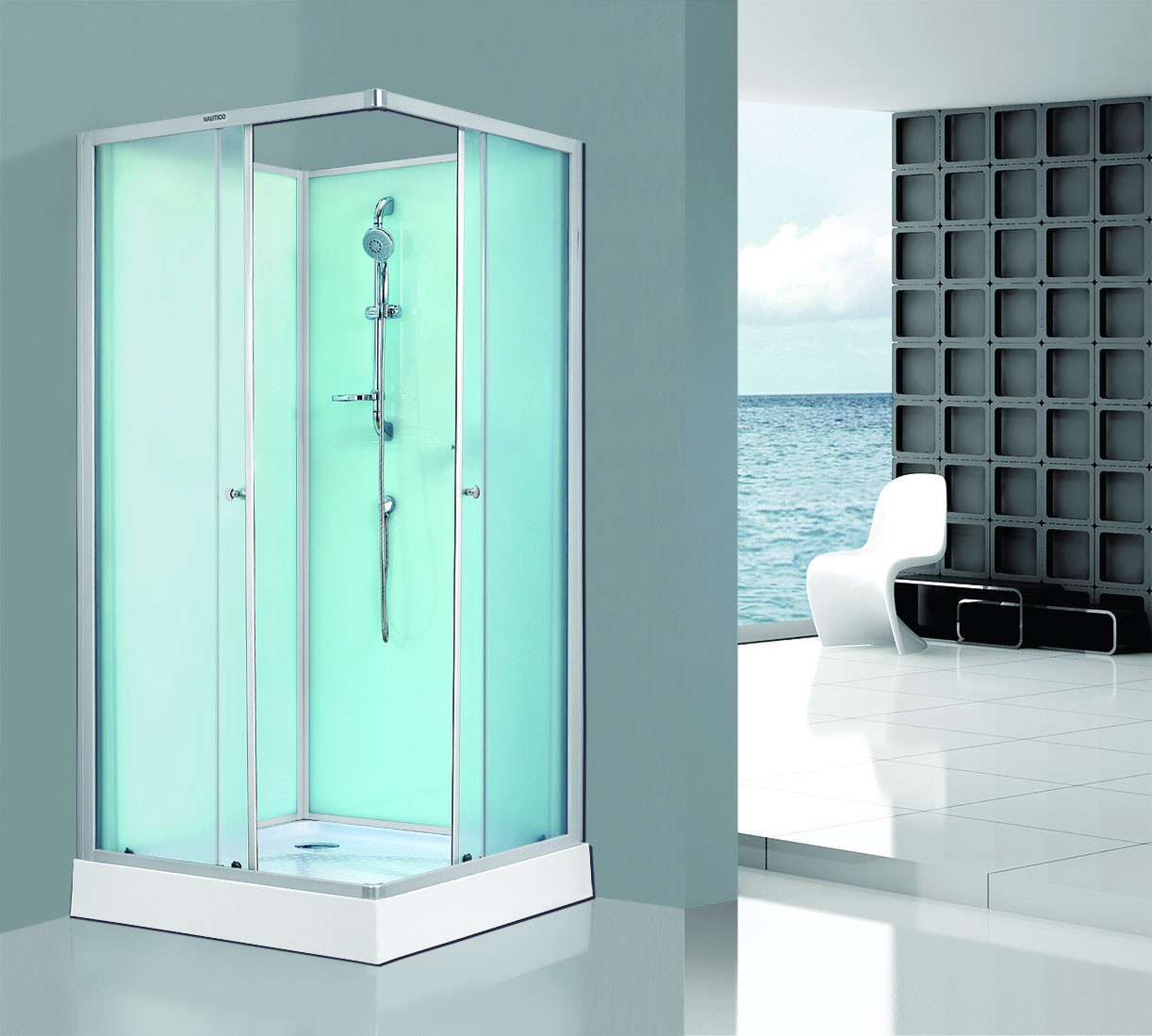 Quality Sliding Open Glass Shower Walls And Doors Silver Aluminum Tempered ABS Tray for sale