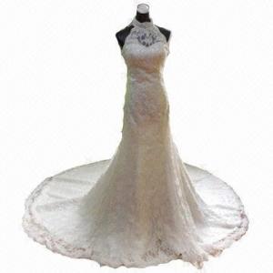 Quality Mesh and Satin Bridal Gown Wedding Dress, Hand Embroidery Sequins, Customized Designs are Accepted for sale