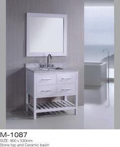 Quality Small Bathroom Vanity And Sink Combo Stone Countertop Shelf Including for sale