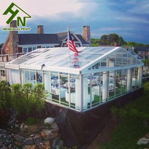 Quality CFM US Standard Aluminun Outdoor Reception Wedding Glass Tent Rainproof PVC Roof for sale