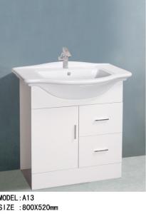 Customized shapes MDF Bathroom Cabinet white color 80 X 52 / cm Drainage Included