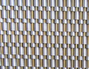 Quality 8126T Decorative elevator cladding mesh, Elevator lift wall brass metal woven curtain screen for sale