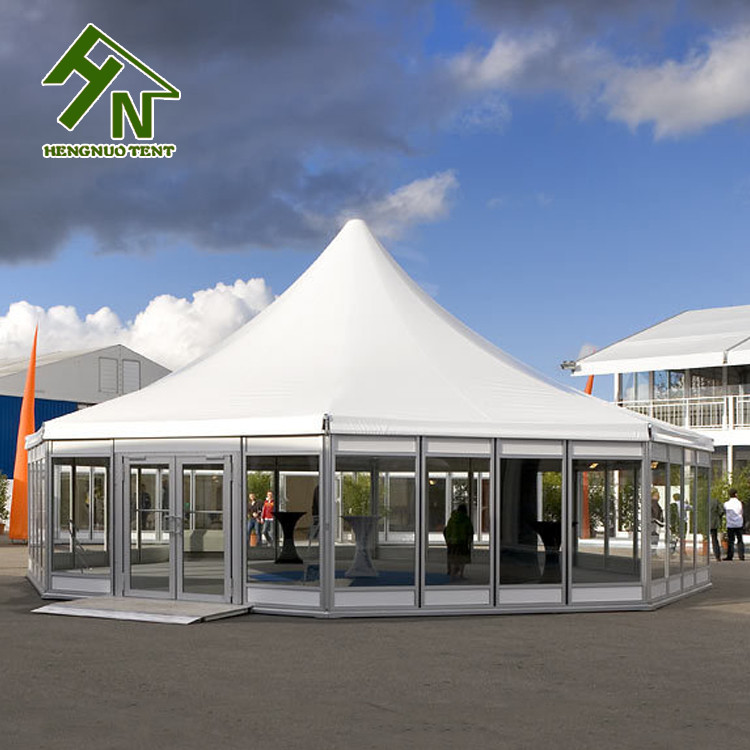 Quality Diameter 10m Multi Sided Hexagonal Aluminum Tent Hotel Events Glass Wall for sale