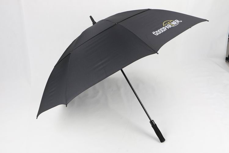 Quality Black Pongee Vented Golf Umbrella , Wind Resistant Golf Umbrella EVA Handle for sale