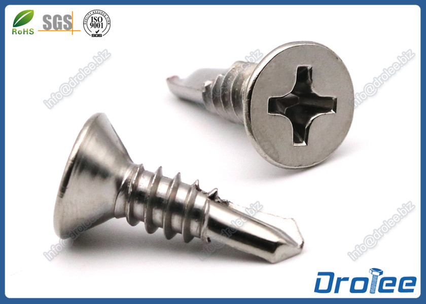 Quality Martensite 410 Stainless Steel Philips Flat Head Self Drilling Metal Screws for sale