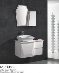 Quality Irregular Bathroom Vanities With Tops Stone Above Counter Ceramic Basin for sale
