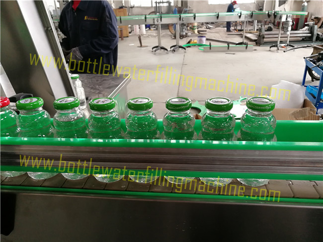 Quality Crown Cap Glass Bottle Tea / Juice Filling Machine Mitsubishi PLC Control for sale