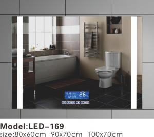 Quality Bathroom Mirrors With Led Lights And Demister Motion Sensor , Rectangle Light Up Mirror for sale
