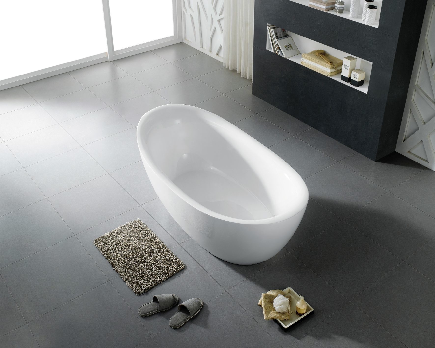 Quality Contemporary Large Freestanding Tub With Built In Faucet 1800x890x680mm for sale