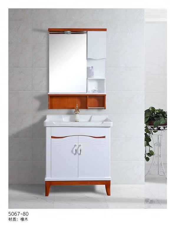 Quality Two Doors 72 36 Inch Solid Wood Bathroom Vanity , Wood Bathroom Cabinets Ceramic Basin for sale