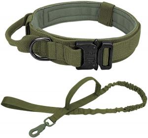 China Tactical Nylon Pet Collar Leash , Bungee Nylon Dog Lead For Running on sale