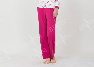 Large Floral Printed Womens Pyjama Sets 100% Combed Cotton Interlock Material
