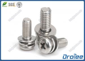 Quality Stainless Phillips Philips Pan Head SEMS Screws with Flat & Spring Lockwasher for sale