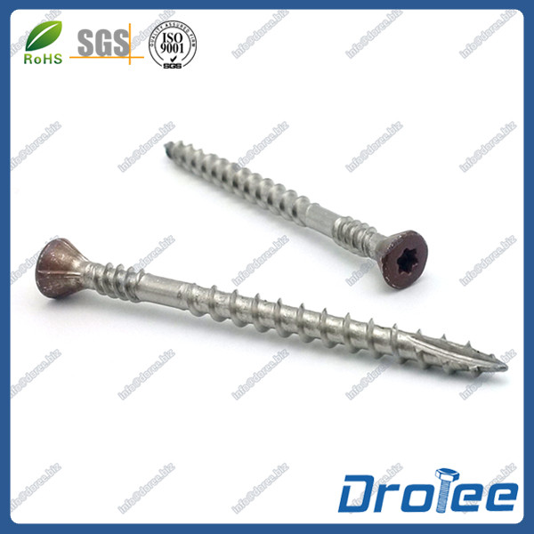 Quality 304/316 Stainless Steel Painted Trim Head Decking Screw Torx Drive Double Thread Type 17 for sale