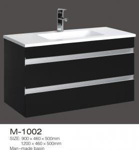 Quality Custom Build Bathroom Vanity Units , DIY Black Vanity Double Invisible Drawer for sale