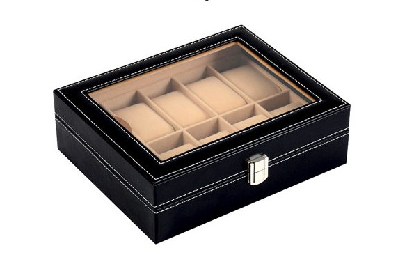 Quality High Glossy Varnishing Ladies Watch Storage Box , MDF Wrapped Watch Display Box Case for sale