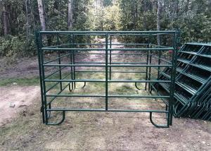 Quality Green Coated Lightweight Horse Corral Panels 5&quot; 3'' Tall By 7&quot; Long Round Pipe for sale