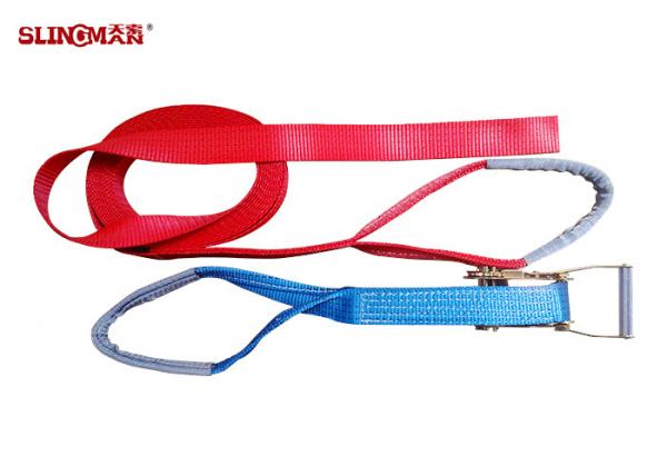 Buy 50MM Ratchet Tie Down Straps LC2500 DIN EN 12195-2 Corrosion Resistance With Eyes at wholesale prices