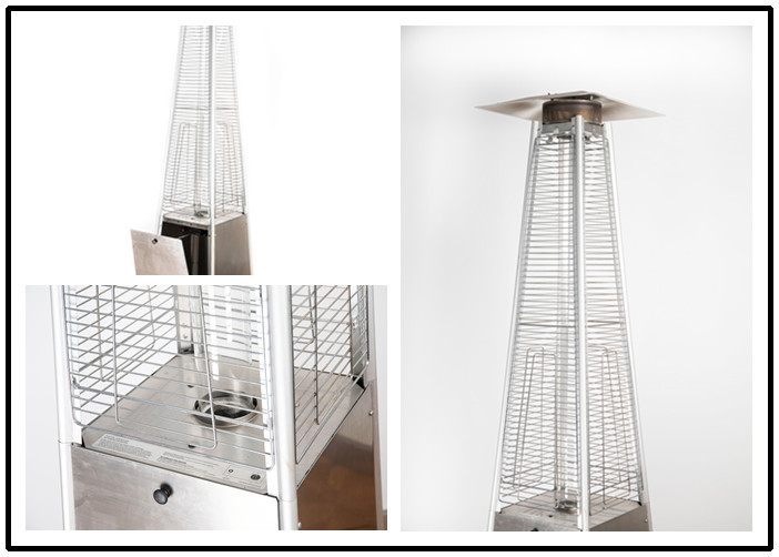 Quality Tall Quartz Glass Tube Patio Heater , Powder Coated / Stainless Steel Gas Patio Heater for sale