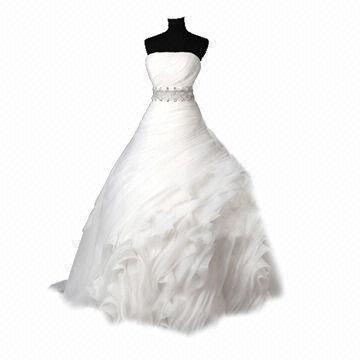 Quality Customized Elegent Wedding Dress/Bridal Gown, Made of Silk and Satin Lace, 1pc Avaiable for sale