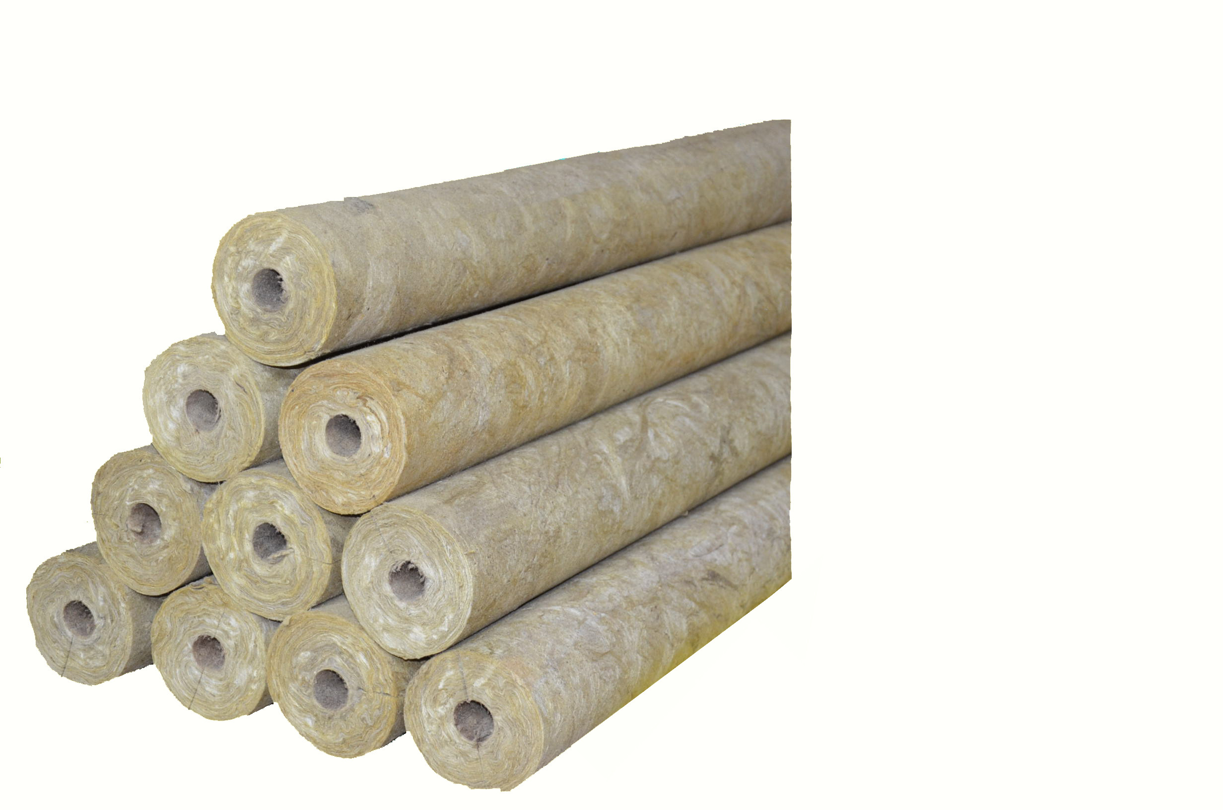 Quality High Temp Pipe Insulation Rockwool Soundproof , Rigid Rockwool Pipe Cover for sale
