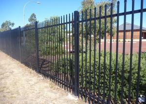 Quality Black Decorative Home Garden Ornamental Wrought Iron Metal Fence 2.4m Height for sale
