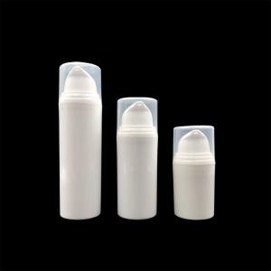 Quality White Empty Airless Pump Bottles , Cosmetic Packaging Container 15ml 30ml 50ml for sale