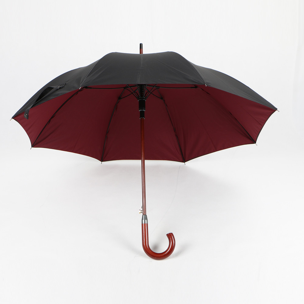 Quality Black Wooden Hook Handle Umbrella , Curved Handle Large Rain Umbrella Durable for sale