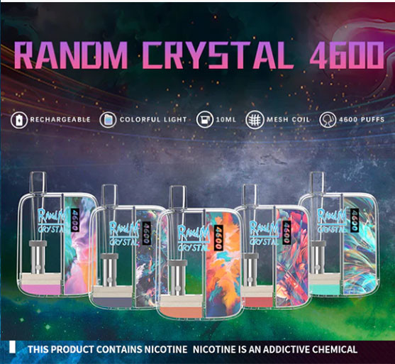 Quality 10ml RandM Crystal 4600 Puffs 3 5 Nicotine Salt E Cig Disposable Vape for sale
